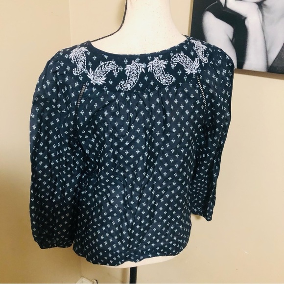 Point Sur J. Crew Keyhole Tie Long Sleeve Top - Picture 4 of 8